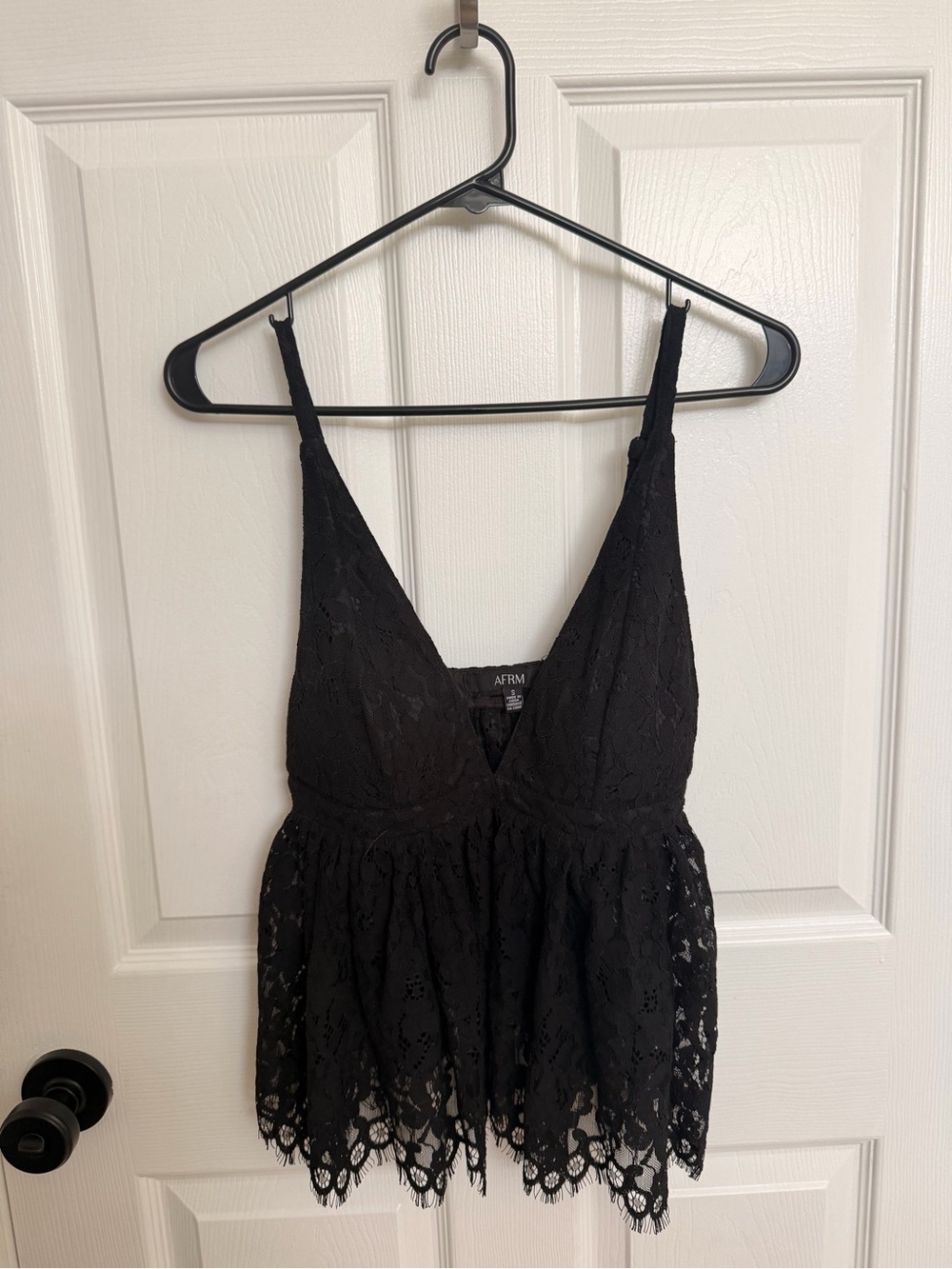 AFRM Black Lace Cami Top